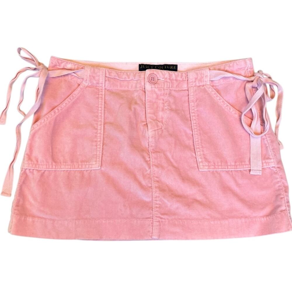 EUC Vintage 90’s Juicy Couture Pink Velvet Micro Mini size Small RARE